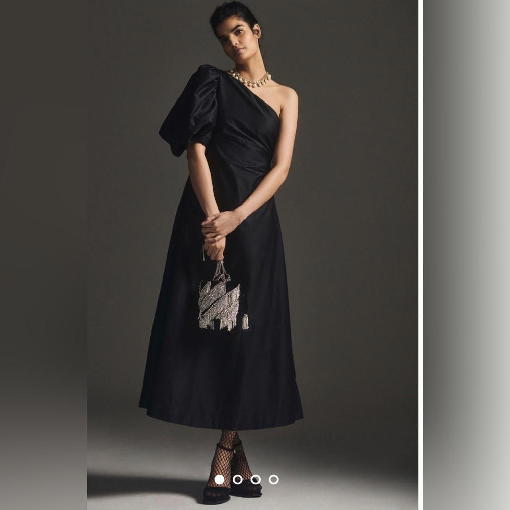 Aureta x Anthropologie - One-Shoulder Puff Sleeve Dress, size XS